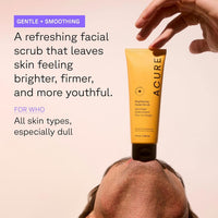 Thumbnail for Acure Brightening Facial Scrub - Exfoliating Face Wash, Gentle Daily Scrubber & Exfoliator for Women & Men for Radiant Skin, Cleansing Wash with Sea Kelp & French Green Clay - 4 fl oz