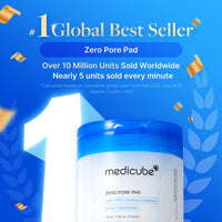 Thumbnail for medicube Toner Pads Zero Pore Pad 2.0 | Dual-Textured Facial Pad for Exfoliation and Pore Care with 4.5% AHA Lactic Acid, 0.45% BHA Salicylic Acid | Ideal for All, Korean Skin Care, 70 Pads (1 Pack)