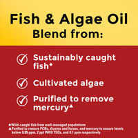 Thumbnail for Nature Made Omega 3 Fish Oil and Algae Oil Supplements, 1200mg, Algae Oil & Fish Oil Blend, Omega 3 Supplement for Heart, Brain and Eyes Support, One Per Day, 60 Softgels
