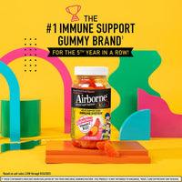 Thumbnail for Airborne 500mg Vitamin C + Zinc Immune Support Supplement Gummies for Kids, Assorted Fruit Flavor, Gluten Free Crafted Blend with Powerful Antioxidants Vitamins C & E, 21 Gummies (4 Pack)