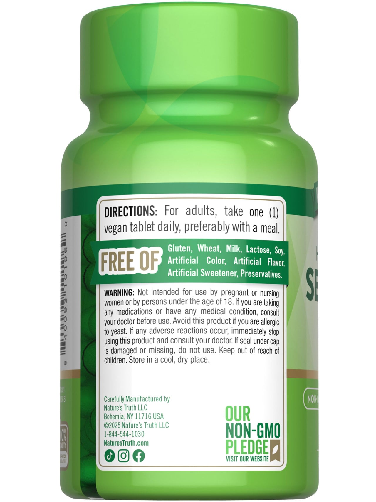 Nature's Truth Selenium 200 mcg Supplement | Essential Mineral High Potency Tablets | Vegan, Non-GMO & Gluten Free