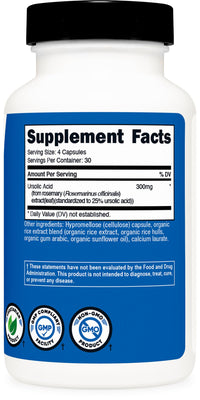 Thumbnail for Nutricost Ursolic Acid 300mg, 120 Capsules - Vegetarian, Non GMO, Gluten Free, Soy Free
