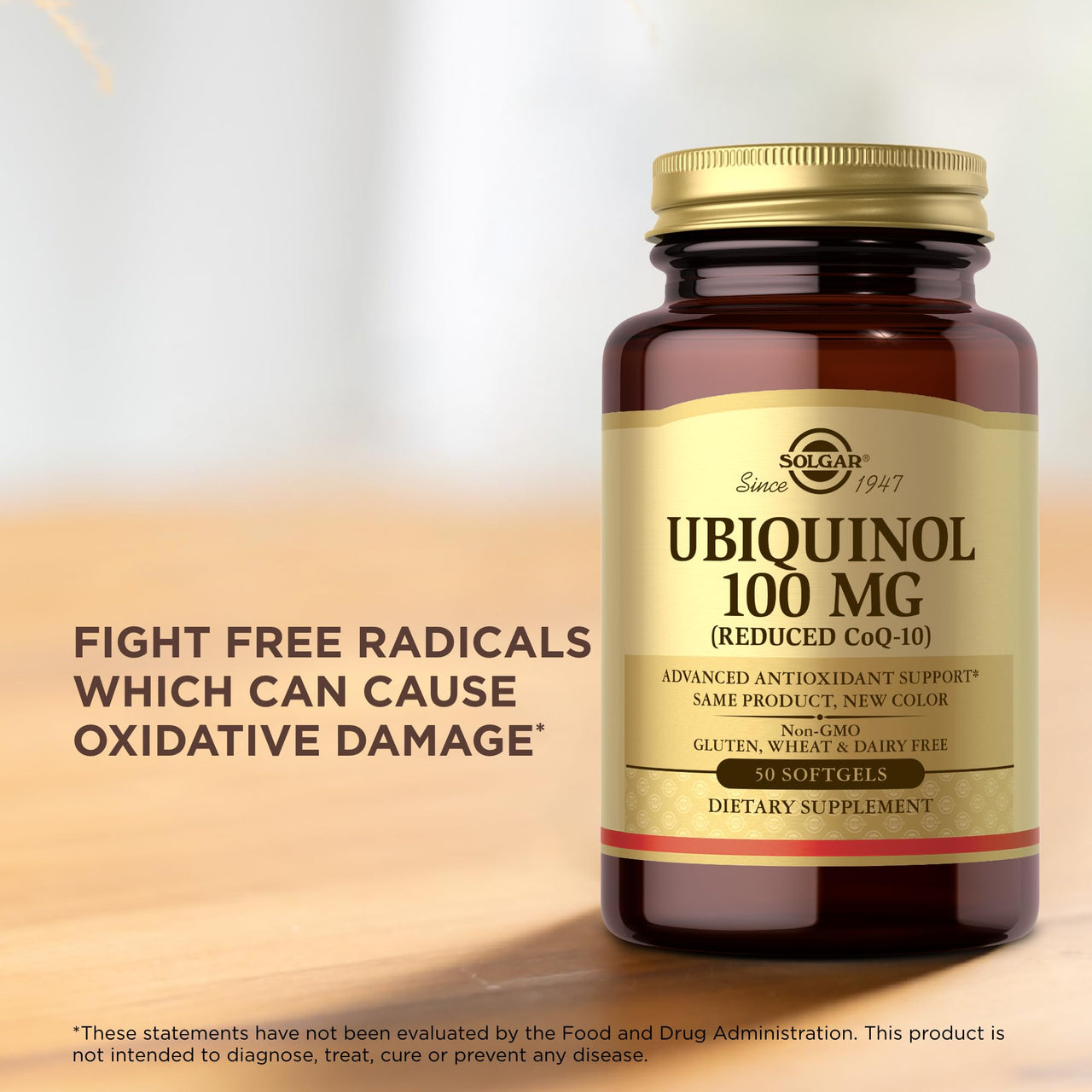 Solgar Ubiquinol 100 mg (Reduced CoQ-10) - 50 Softgels, Pack of 2 - Advanced Antioxidant Support - Non-GMO, Gluten Free, Dairy Free - 100 Total Servings