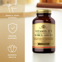 Thumbnail for Solgar Vitamin D3 (Cholecalciferol) 10 mcg (400 IU) - 250 Softgels - Helps Maintain Healthy Bones & Teeth - Immune System Support - Non-GMO, Gluten Free, Dairy Free - 250 Servings