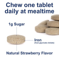 Thumbnail for Carlson - Kid's Chewable Iron, 15 mg, Superior Absorption, Blood Health, Energy Production & Optimal Wellness, Natural Strawberry Flavor, 60 Tablets