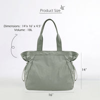 Thumbnail for ODODOS 18L Side-Cinch Shopper Bags Lightweight Shoulder Bag Tote Handbag for Shopping Workout Beach Travel, Grey
