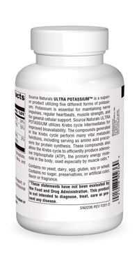 Thumbnail for Source Naturals Ultra Potassium 99 mg Maintains Muscle & Nerve Function - Dietary Supplement - 200 Tablets