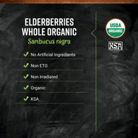 Thumbnail for Frontier Co-op Organic Dried Elderberries, European Whole - Non-GMO Elderberry Berries Dried - For Tea, Immune Support - Kosher | 16 Ounce (Pack of 1)