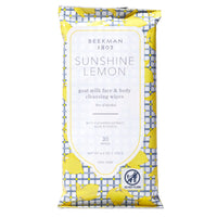 Thumbnail for Beekman 1802 Face & Body Wipes, Sunshine Lemon Scented, 30 Count - Cleanses Dirt & Makeup, With Goat Milk, Aloe & Vitamin E - Alcohol Free, Biodegradable, Good for Sensitive Skin