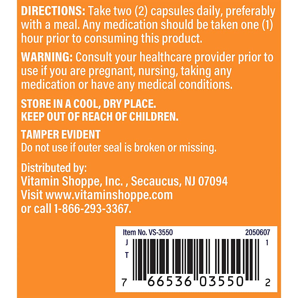 The Vitamin Shoppe Activated Charcoal 520MG for Digestive Health (100 Capsules)