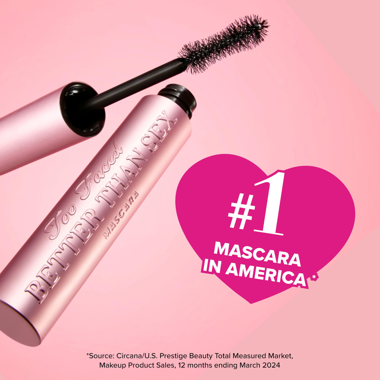 Too Faced Better Than Sex Volumizing Mascara | False Lash Effect with Volume, Length, Curling + Conditioning Peptides, 0.27 Fl Oz, Black