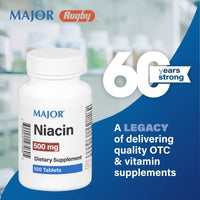 Thumbnail for Major Niacin 500mg - Dietary Supplement - 100 Tablets