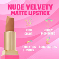 Thumbnail for Juvia's Place The Nude Velvety Matte Lipstick Lady - Nude, Long-lasting, Rich-Color Lip Makeup, Creamy Lipstick with Matte Finish, Beauty & Lip Products
