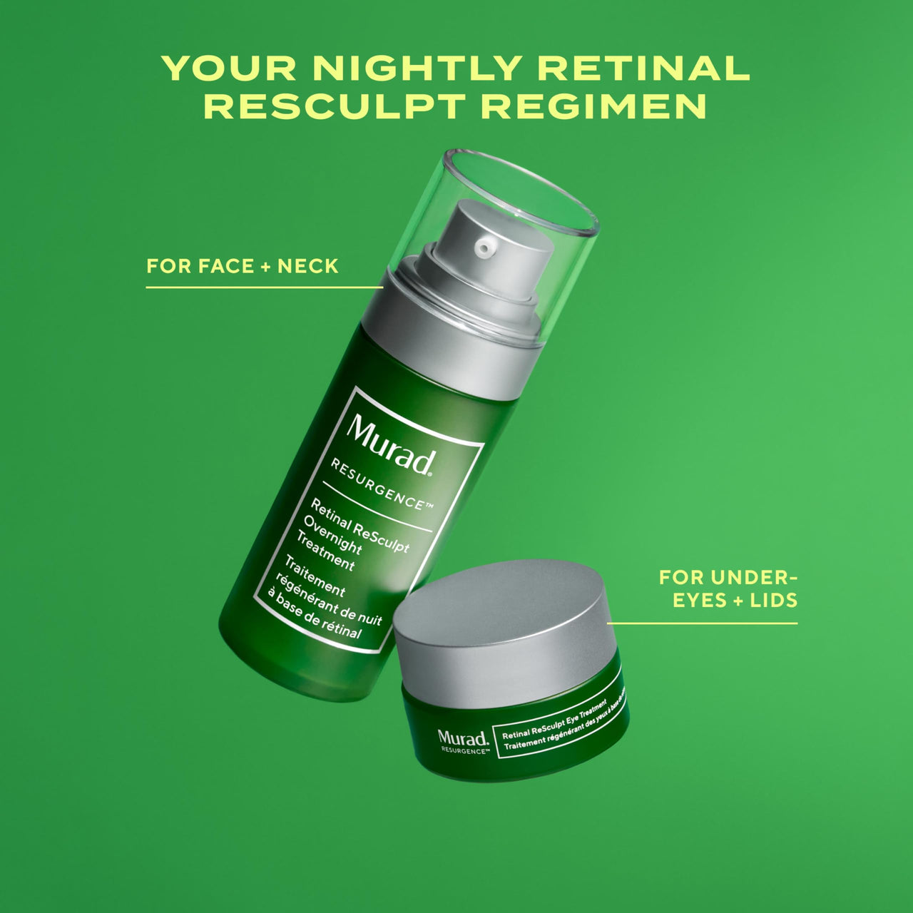 Murad Retinal ReSculpt Overnight Treatment - Advanced Face and Neck Serum with Encapsulated Retinal, Kangaroo Paw, Olive, & Oat Smooths Deep Wrinkles and Crepey Skin, & Lifts Sagging Skin - 1 Fl Oz