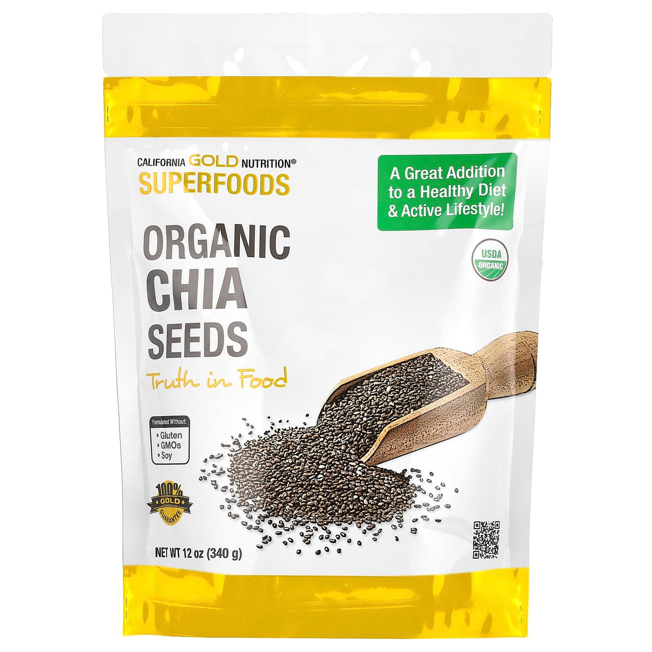 California Gold Nutrition Superfoods, Organic Chia Seeds, 12 oz (340 g)