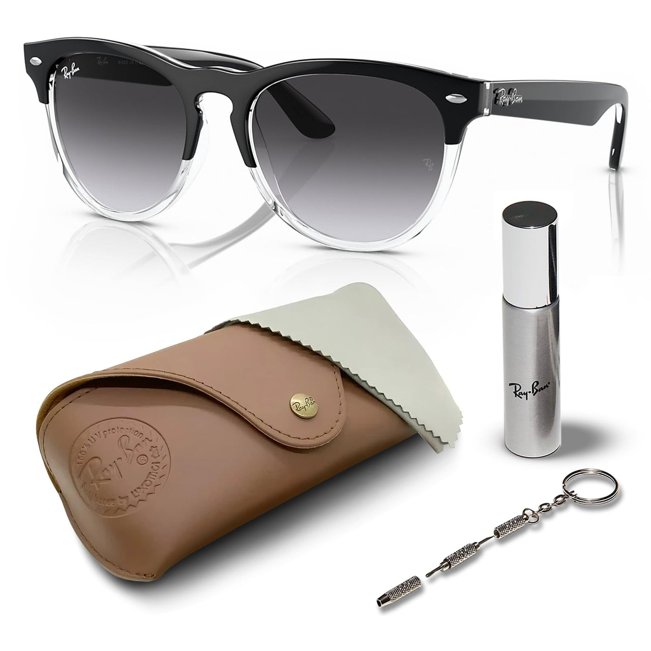 Ray-Ban RB4487 STEVE Square Shaped Non-Polarized Sunglasses for Men & Women – Includes Official RAYBAN Eyewear Kit – Ideal Formal & Casual Wear Sunglasses – Grey Lens