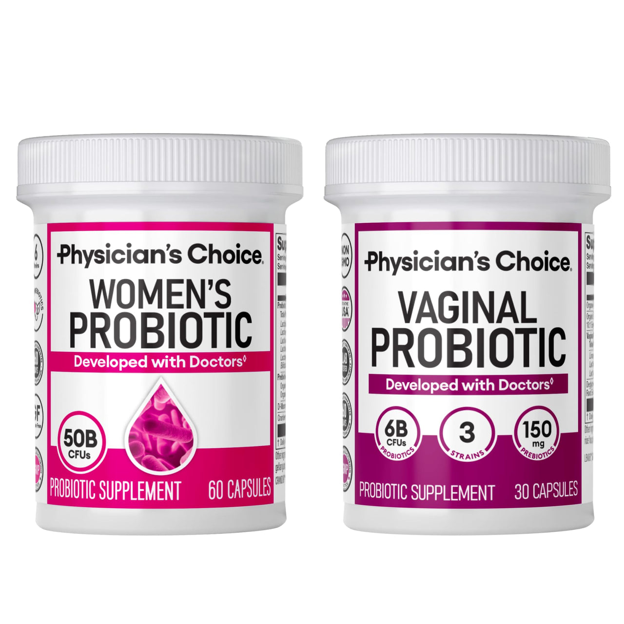 Physician's CHOICE Feminine Power Duo Bundle - Vaginal Probiotic 30ct + Womens Probiotic 60ct