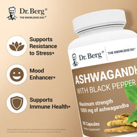 Thumbnail for Dr. Berg Ashwagandha Capsules 1000mg - Includes Ashwagandha Root with Black Pepper from Bioperine - Ashwagandha Supplements 90 Capsules