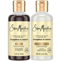 Thumbnail for SheaMoisture Travel Essentials, Jamaican Black Castor Oil Strengthen & Restore Shampoo and Leave-in Conditioner Set, 3.2 Oz Each