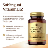 Thumbnail for Solgar Vitamin B12 1000 mcg, 250 Nuggets - Supports Production of Energy, Red Blood Cells - Healthy Nervous System - Promotes Cardiovascular Health - Vitamin B - Non-GMO, Gluten Free - 250 Servings