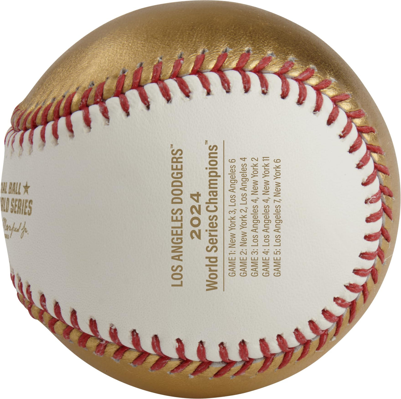 Rawlings | Official 2024 World Series Champions Los Angeles Dodgers | WS Champs Ball | White/Gold Leather Champions