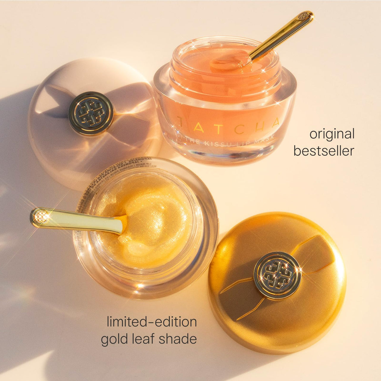 TATCHA The Kissu Gold Leaf Lip Mask | Limited-Edition Restorative Shimmery Lip Mask - Visibly Plumps and Softens for Lush Lips