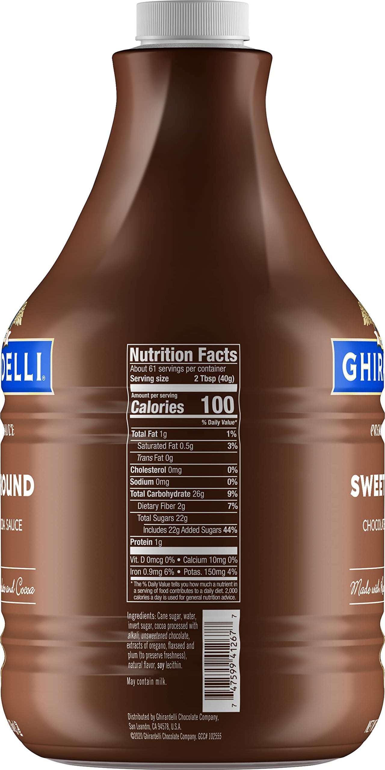 Ghirardelli Sweet Ground Chocolate & Cocoa Sauce Pump Bottle, 87.3 oz