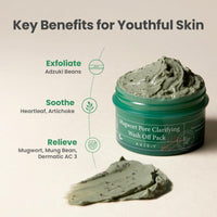 Thumbnail for AXIS-Y Mugwort Pore Clarifying Wash Off Pack - Face Exfoliator Targets Clogged Pores, Whitehead & Blackhead Remover - Vegan Korean Skin Care Glass Skin Clay Mask - 3.38 fl. oz.