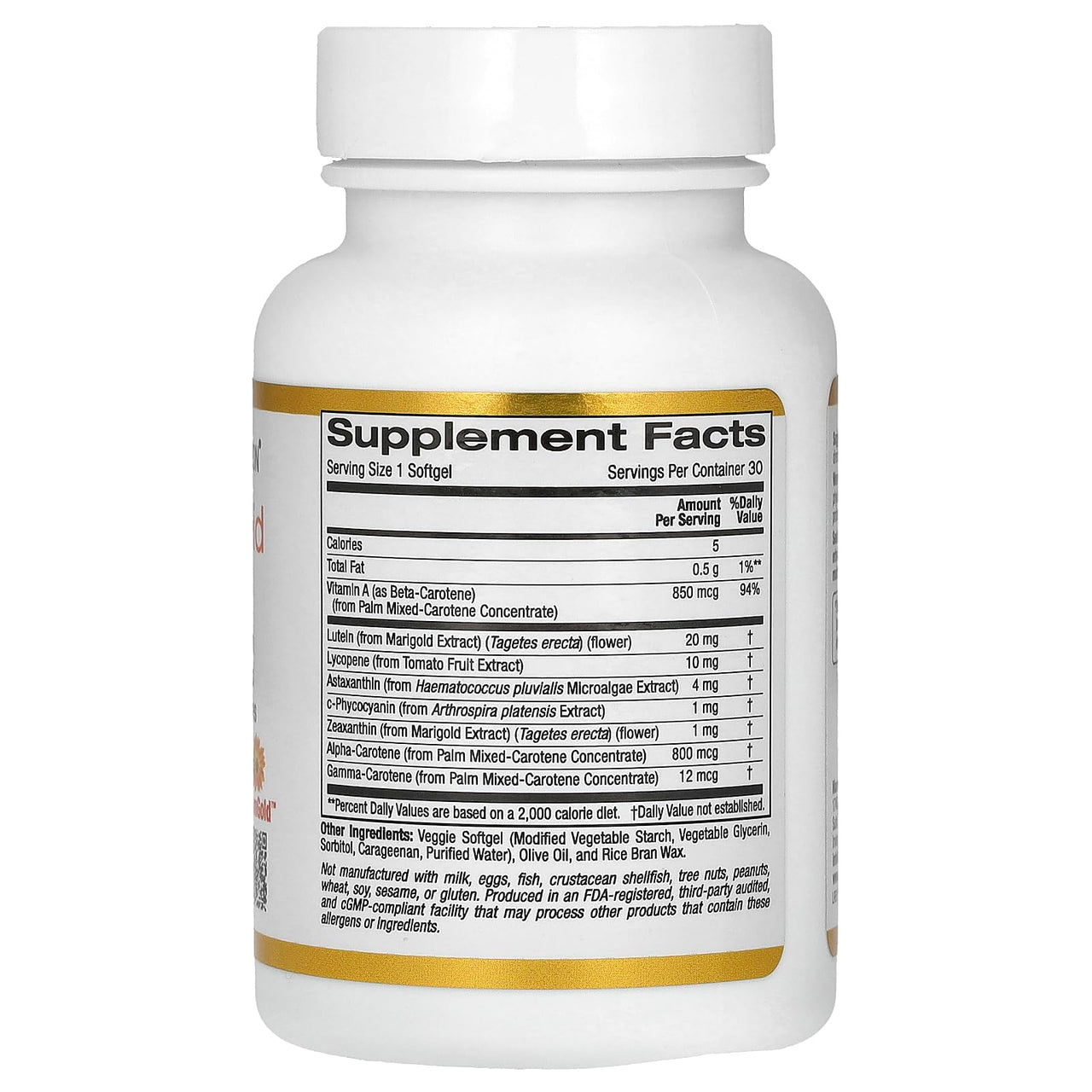 California Gold Nutrition Astaxanthin Carotenoid Complex, Lutein, Lycopene, Astaxanthin, 30 Veggie Softgels