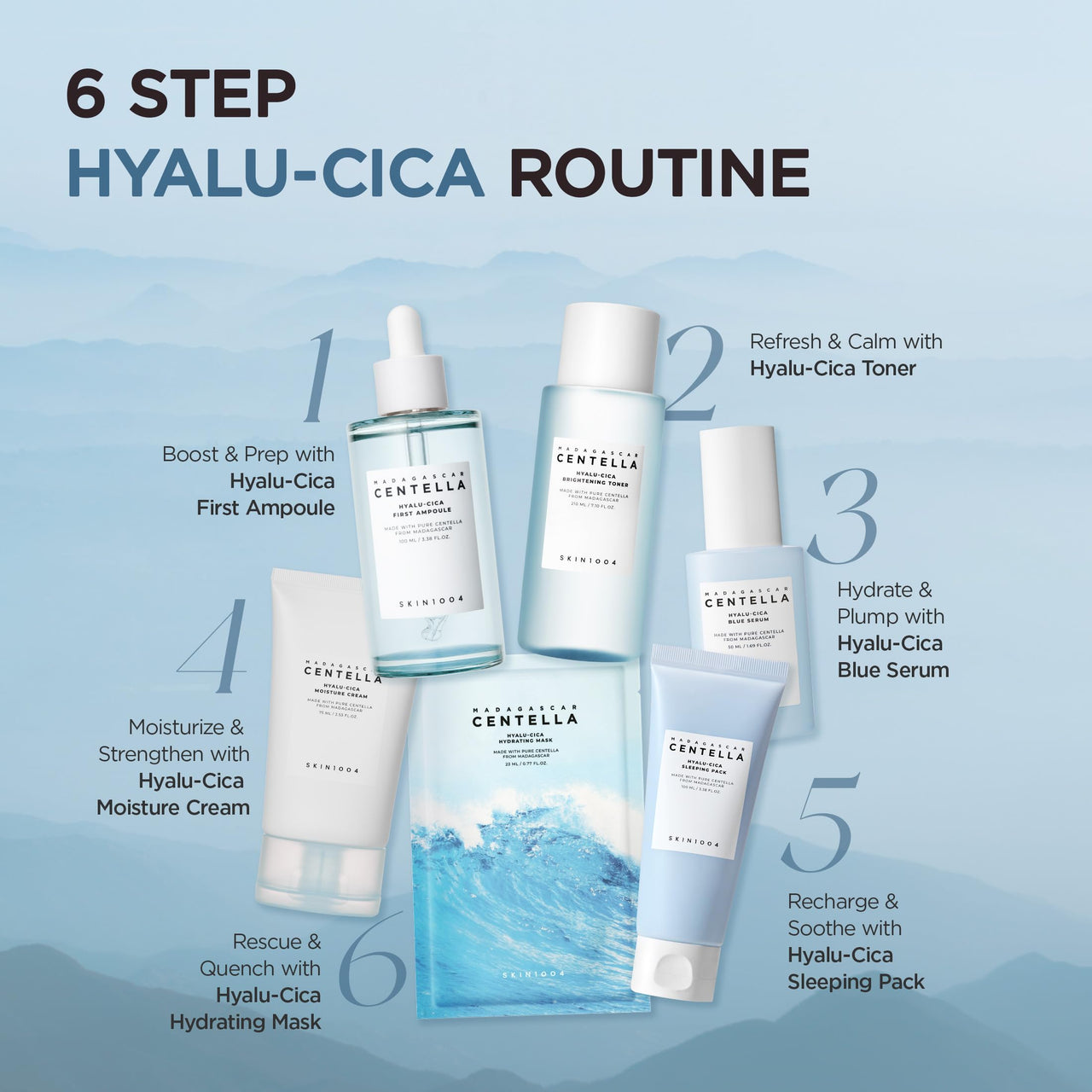 SKIN1004 Hyalu-CICA Sleeping Pack 3.38 fl.oz, 100ml Melatonin Hyaluronic Acid Centella Asiatica Extract Moist and Revitalization Multi Care Solutions