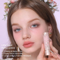 Thumbnail for Flower Knows Little Angel Matte Lipstick,Super Soft & Ultra Silky Lip Mud Stick,Long Lasting & Moisturizing Vegan Lip Makeup for Girls&Women,Velvety Pink Finish(C04 Cupid)