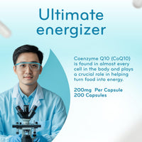 Thumbnail for Quick Absorption CoQ10 200mg - Coenzyme Q10 200mg Potent Antioxidant for Heart Energy and Aging Support - High Stability CoQ10 Ubiquinone Capsules - Made in a cGMP US Lab (200 Servings)