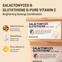 Thumbnail for SOME BY MI Galactomyces Glutathione Daily Mask - 30 Sheets, 11.8Oz - Vitamin C Vegan Face Sheet Mask for Skin Brightening Routine - Skin Moisturizing and Glowing Care for Glass Skin - Korean Skin Care