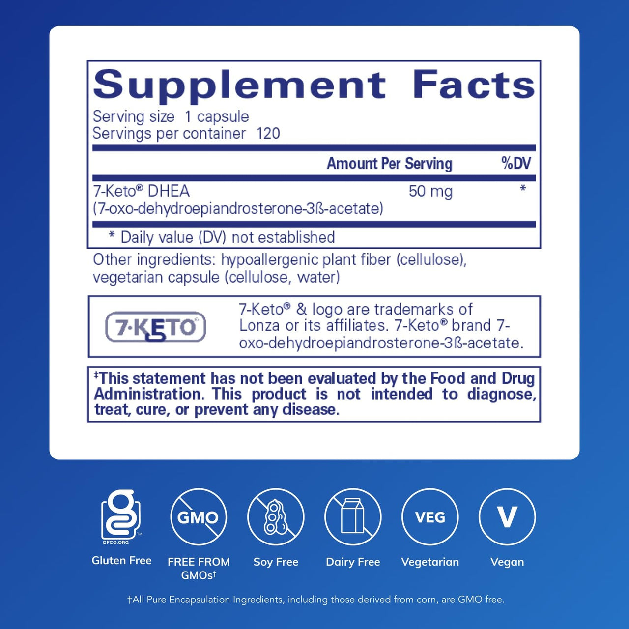 Pure Encapsulations 7-Keto DHEA 50 mg | Unique DHEA Metabolite Supplement to Support Thermogenesis and Healthy Body Composition* | 120 Capsules