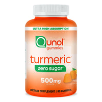 Thumbnail for Qunol Zero Sugar Turmeric Gummies, Gummy with 500mg Turmeric Curcumin, Joint Support Supplement, Ultra High Absorption Turmeric Curcumin, Vegetarian, Gluten Free, 90 Count