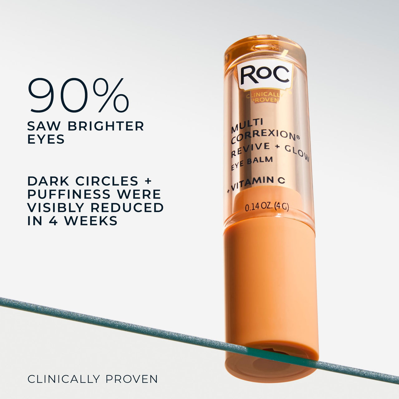 RoC Multi Correxion Revive + Glow Eye Balm with Vitamin C (0.14 oz) + Retinol Eye Cream Packette