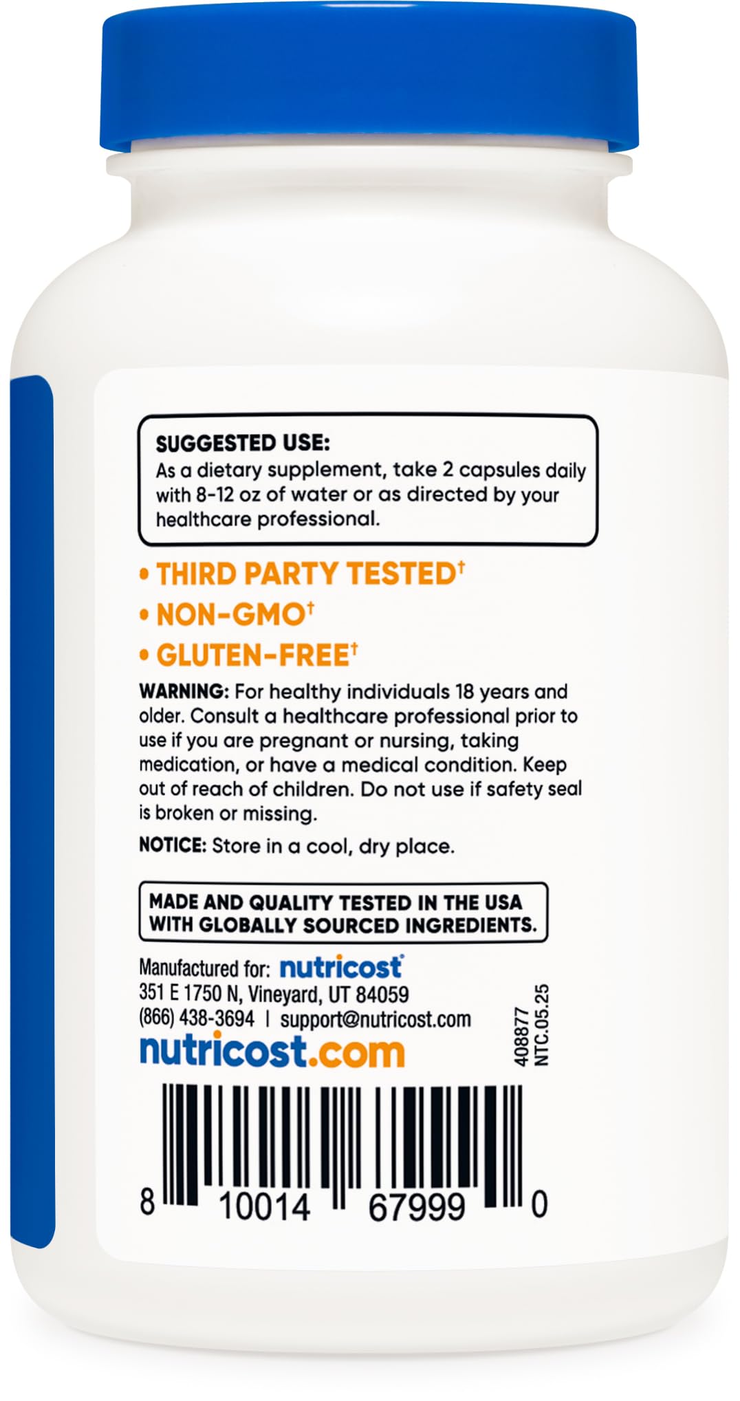 Nutricost White Willow Bark Capsules (1200 mg per Serving) 120 Capsules - 60 Servings