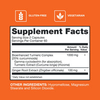 Thumbnail for Qunol Turmeric and Ginger Capsules, 1000mg Turmeric Supplement, Ultra High Absorption to Support Joint Health, #1 Doctor Recommended Form of Turmeric Curcumin, 120 Count (Pack of 1)