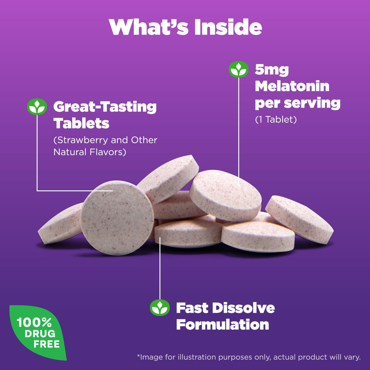 Natrol 5mg Fast Dissolve Tablets Melatonin Strawberry Flavor