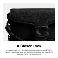 Thumbnail for Coach Polished Pebble Tabby Wristlet, Black, One Size