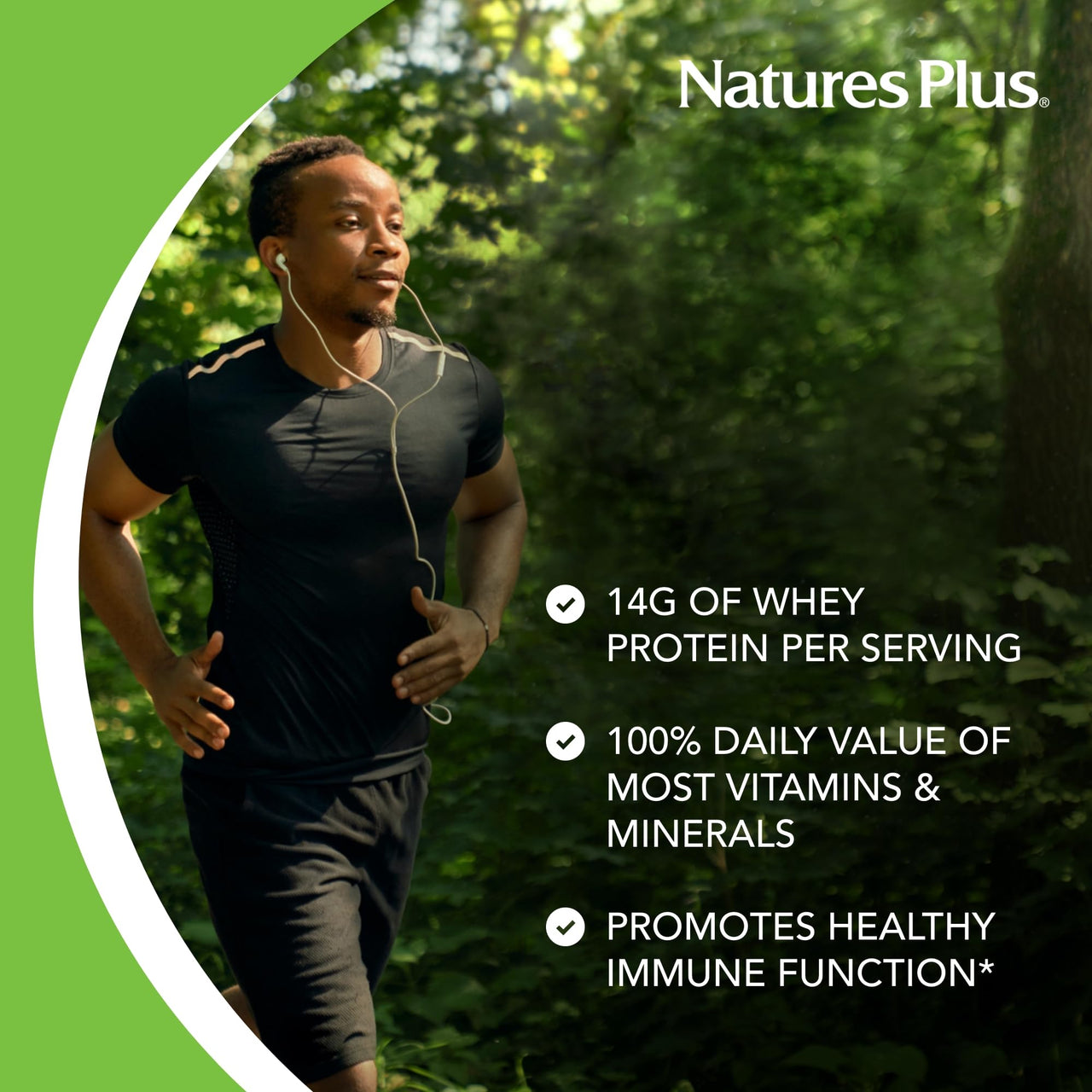 NaturesPlus SPIRU-TEIN WHEY Shake, Vanilla - 1.05 lb - Whey Protein Powder - with Spirulina, Vitamins & Minerals - Gluten Free - 14 Servings