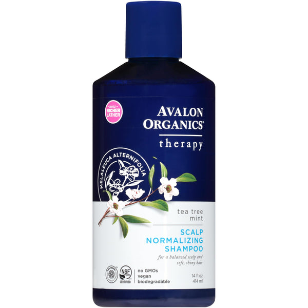 Avalon Organics Therapy Scalp Normalizing Shampoo, Tea Tree Mint, 14 Oz
