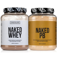Thumbnail for NAKED Whey Chocolate Protein Powder 24 Servings PB Powdered Peanut Butter 2LB (76 Servings) – Grass-Fed; Bulk; Vegan; Non-GMO; Gluten Free; Soy Free