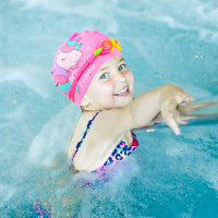 Thumbnail for AuSletie Kids Swim Caps for Girls, Toddler Silicone Swimming Cap for Kids, Durable Comfortable Swimming Caps for Girls