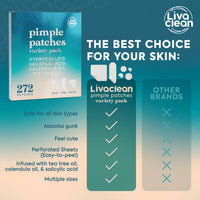 Thumbnail for 272 CT Large Pimple Patches for Face - Variety Pack Zit Patches w/ Salicylic Acid, Tea Tree, Calendula Oil - Pimple Patches Large Acne Patches for Face and Body - Dark Spot Patches