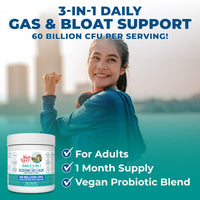 Thumbnail for MARYRUTH'S 3-in-1 Gas & Bloat Probiotic Powder | Probiotics for Normal Digestive Function | Probiotics for Women & Men | Prebiotics & Postbiotics | 60 Billion CFU | 23 Unique Strains | 0.5 oz