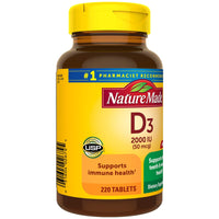 Thumbnail for Vitamin D3, 220 Tablets, Vitamin D 2000 IU (50 mcg) Helps Support Immune Health, Strong Bones and Teeth, & Muscle Function, 250% of Daily Value for Vitamin D in One Daily Tablet