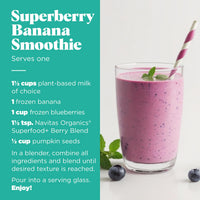 Thumbnail for Navitas Organics Superfood+ for Immune Support (Acai + Goji + Blueberry), Bag, 30 Servings Organic, Non-GMO, Vegan, Gluten-Free, Keto & Paleo, Berry Blend, 5.3 Oz