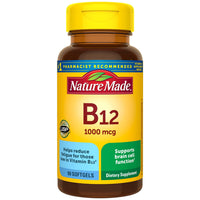 Thumbnail for Nature Made Vitamin B12 1000 mcg, Dietary Supplement for Energy Metabolism Support- 90 Softgels.,