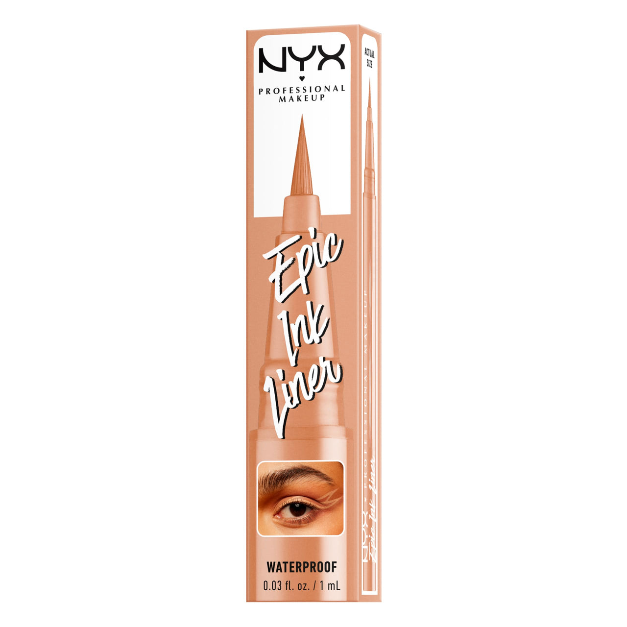 NYX PROFESSIONAL MAKEUP Epic Ink Liner, Waterproof Liquid Eyeliner with Vegan Formula - Lil Toasty (Beige Matte)